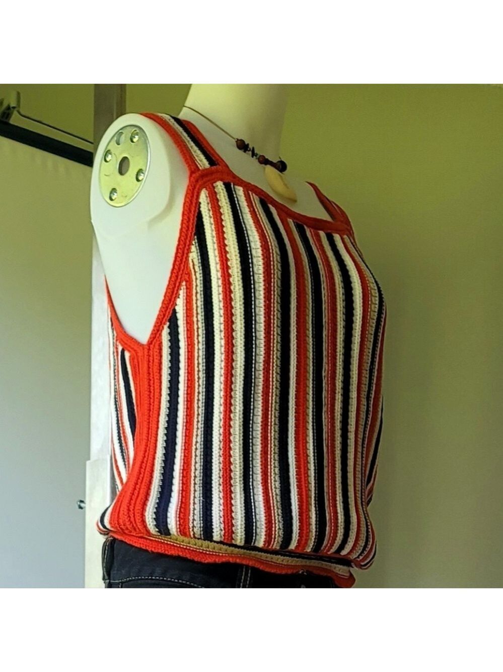 Gap Women's Crochet Knit Multicolor Stripe Top Size M